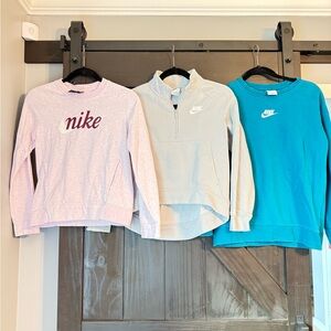 Set of 3 Nike sweatshirts youth girls large